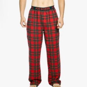 Joe Boxer Men's Red and Black Plaid Lounge Pants